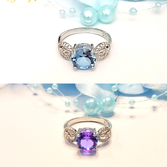 Jewelry - New Round Cut Color Changing Alexandrite S925 Sterling Silver Ring